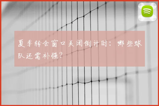 夏季转会窗口关闭倒计时：哪些球队还需补强？